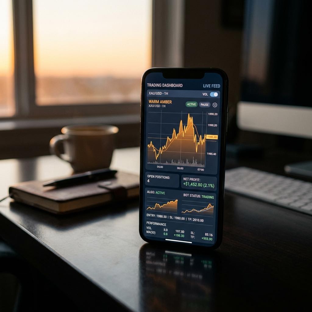 Sklerkagren BTC AI crypto trading platform op mobiel en desktop